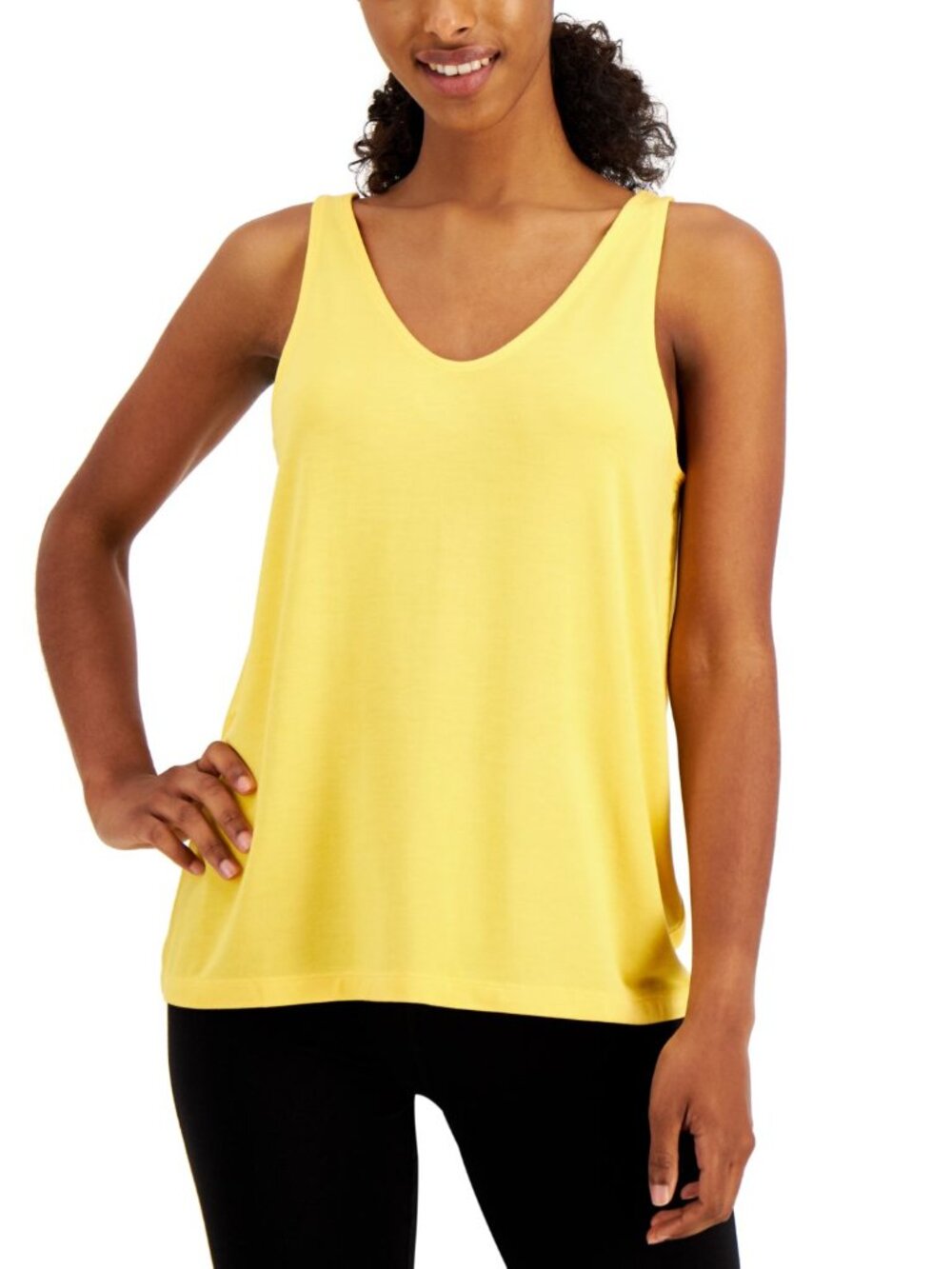 Ideology Womens Activewear V-Neck Tank Top